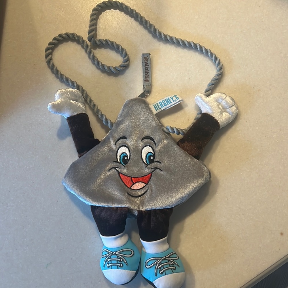Kids Gray Hershey Kiss Plush Crossbody Bag